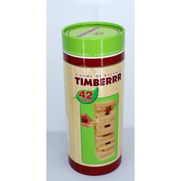 TIMBERRR A GAME OF BALANCE 42 Piece Wooden Block Stacking Tower Game Kids Adults - Picture 1 of 4